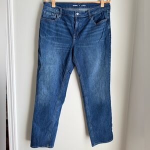 Old Navy Blue Denim Pants mid rise wow boyfriend size 14